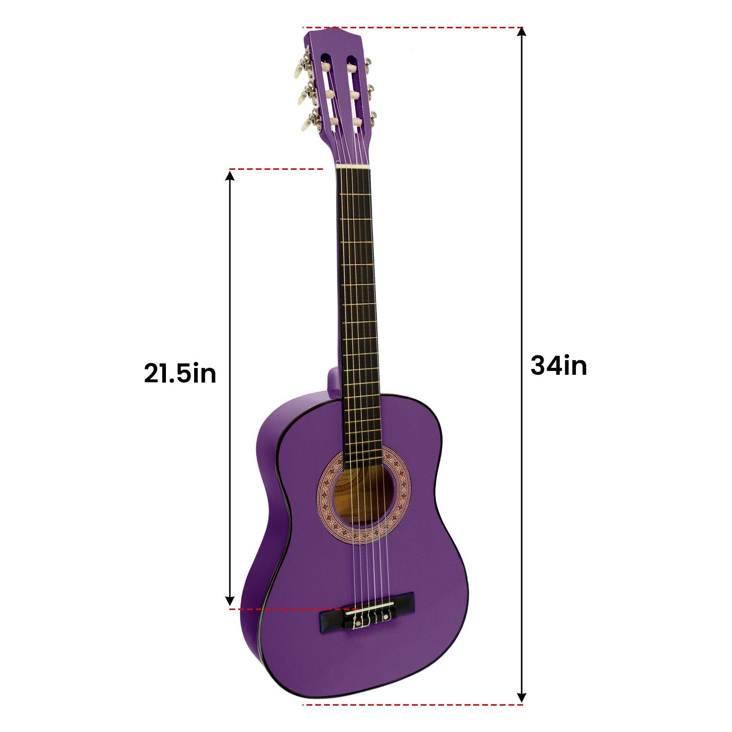 Karrera 34in Acoustic Children no cut Guitar - Purple 3