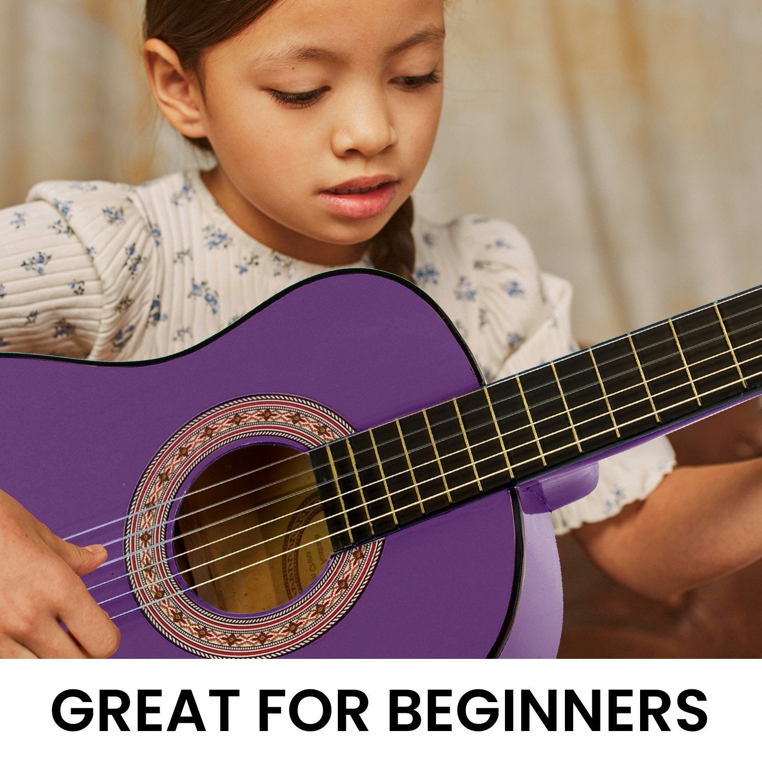 Karrera 34in Acoustic Children no cut Guitar - Purple 5