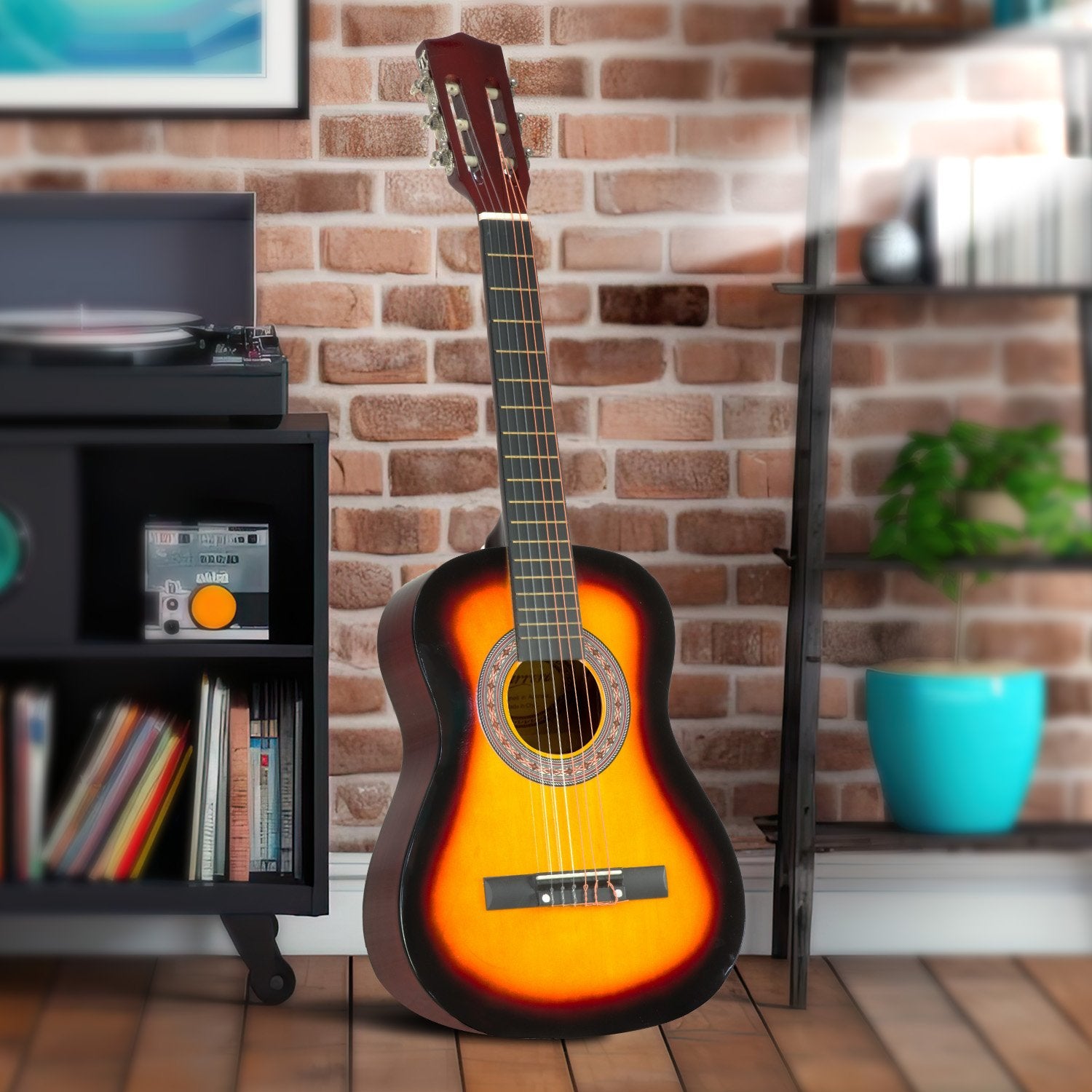 Karrera 34in Acoustic Wooden Childrens Guitar - Sunburst 6