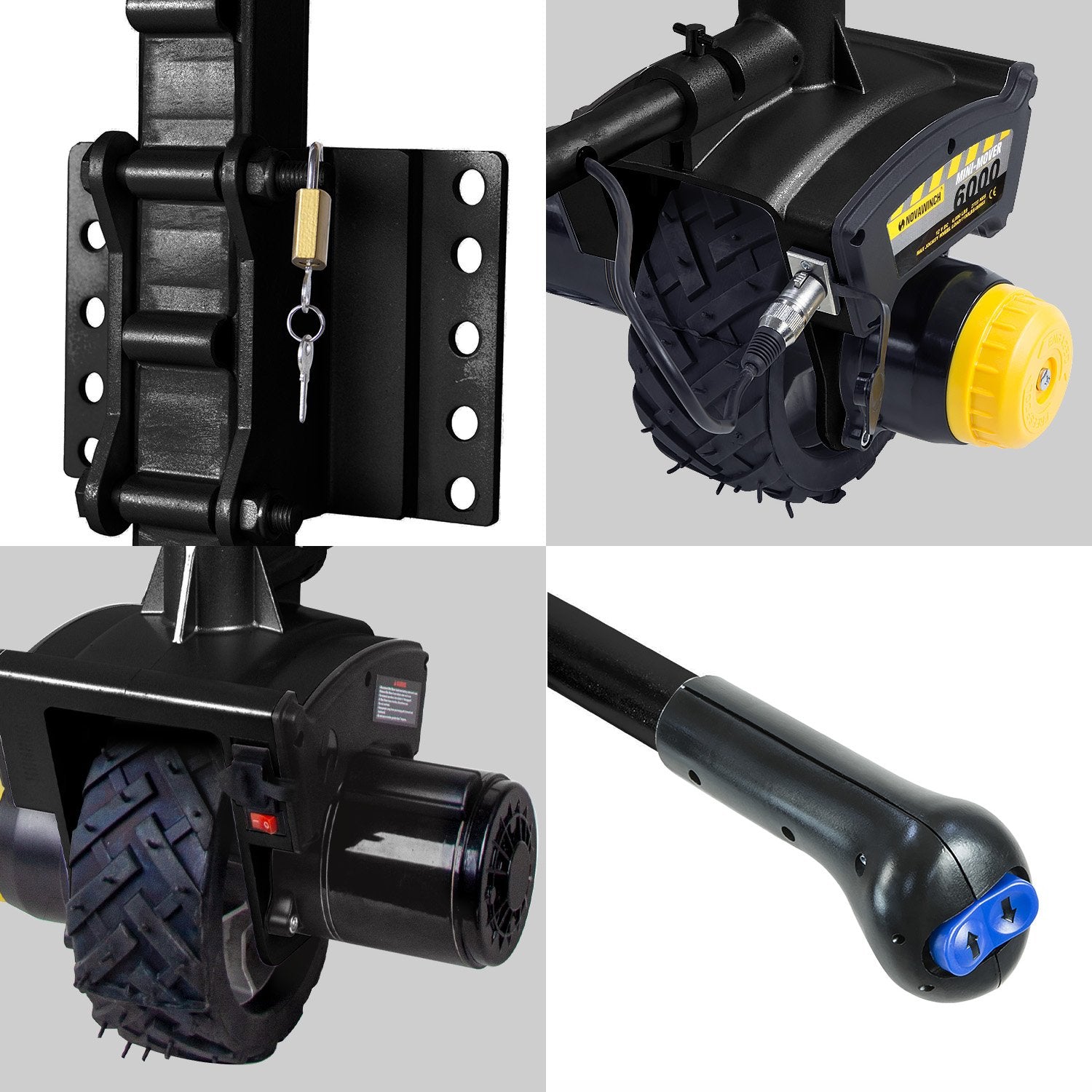 Mini Mover Gen3 12V 550W Electric Motorised Jockey Wheel - Black 5