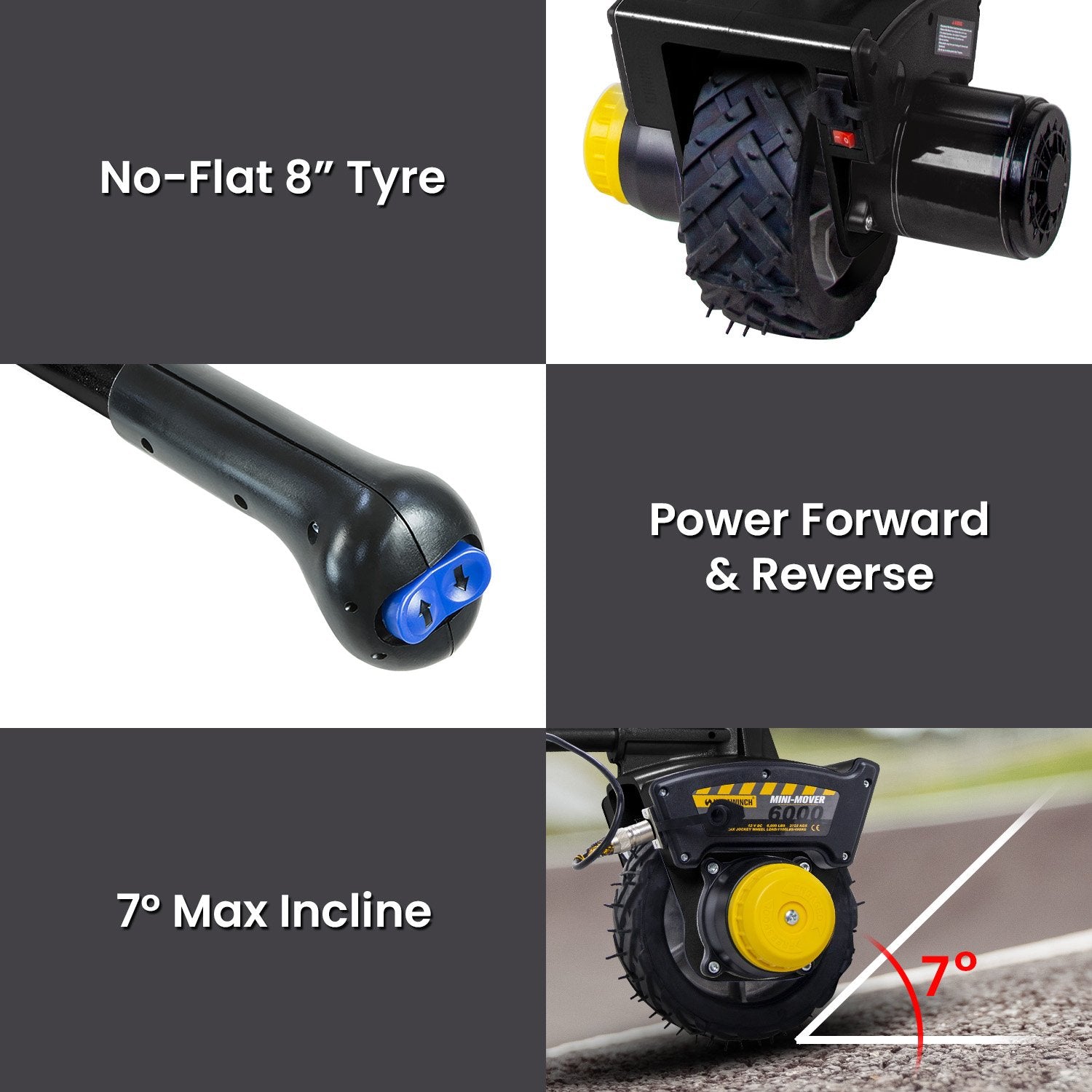 Mini Mover Gen3 12V 550W Electric Motorised Jockey Wheel - Black 11