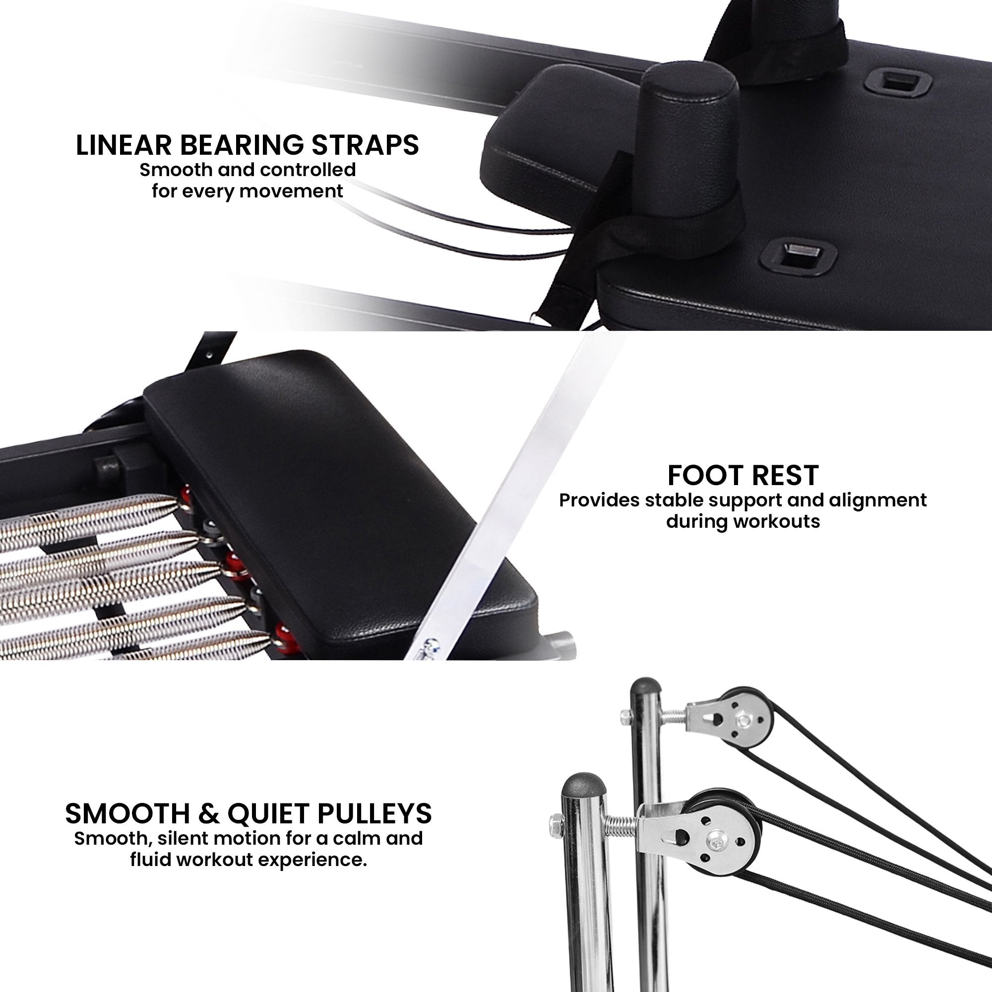 Powertrain Aria Steel Foldable Pilates Board Reformer Multifunctional Core Exercise Set Ab Trainer With Platform Extender Sitting Box Jumpboard And Footbar For Indoor Outdoor Full Body Fitness Home 8