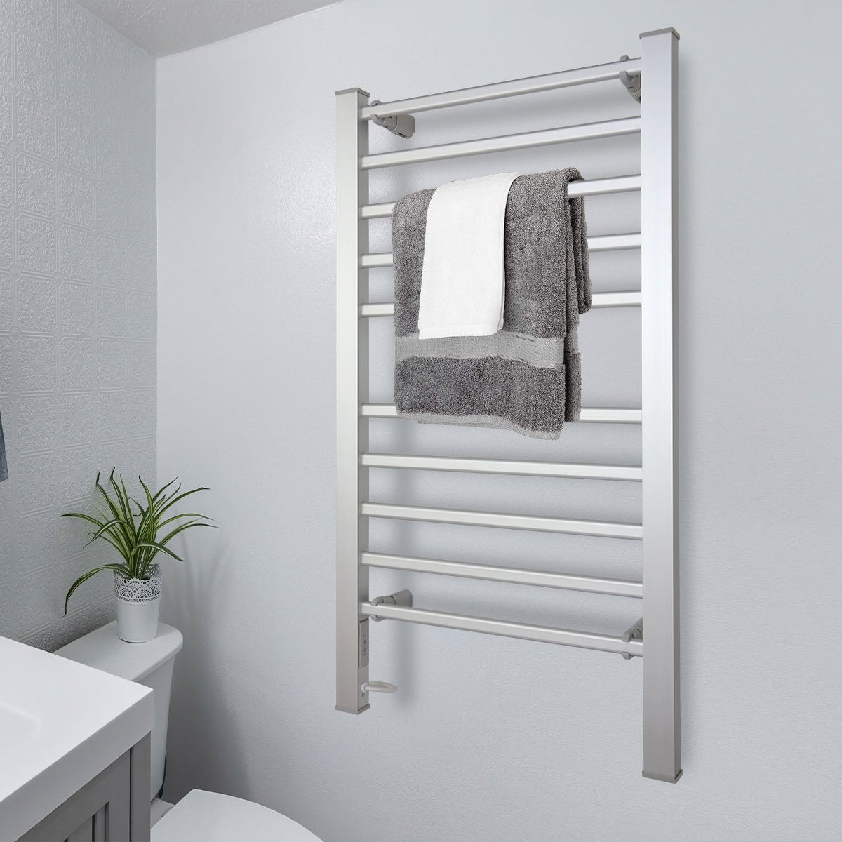 Pronti Heated Towel Rack With Timer Wall-mounted Freestanding Electric 160 Watts 5