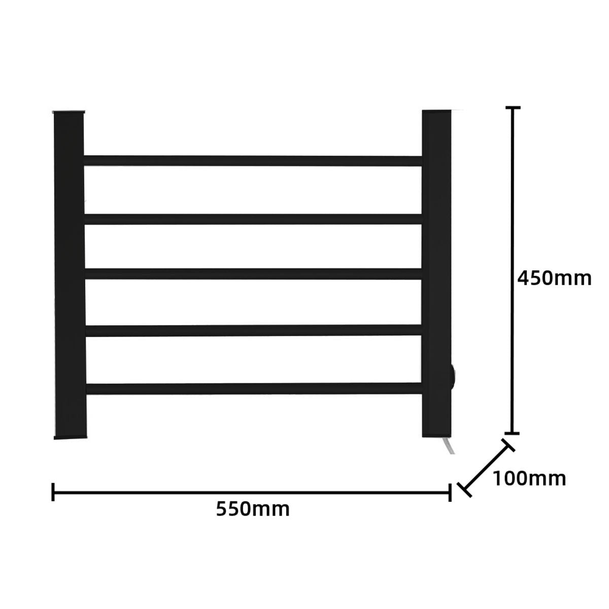 Pronti Heated Towel Rack Electric Bathroom Towel Rails Warmer Ev-90 -black 4