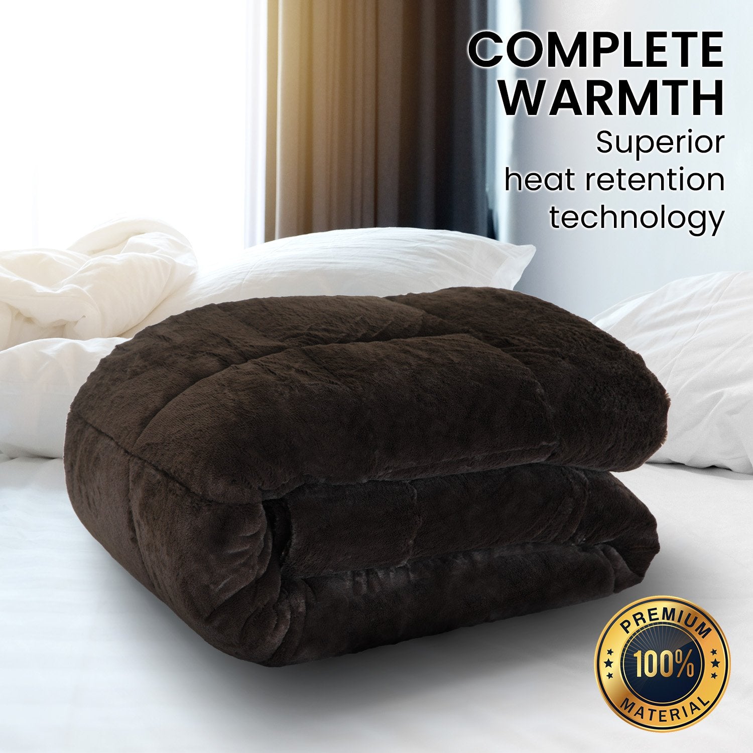 Laura Hill 500GSM Faux Mink Quilt Comforter - Super King 6