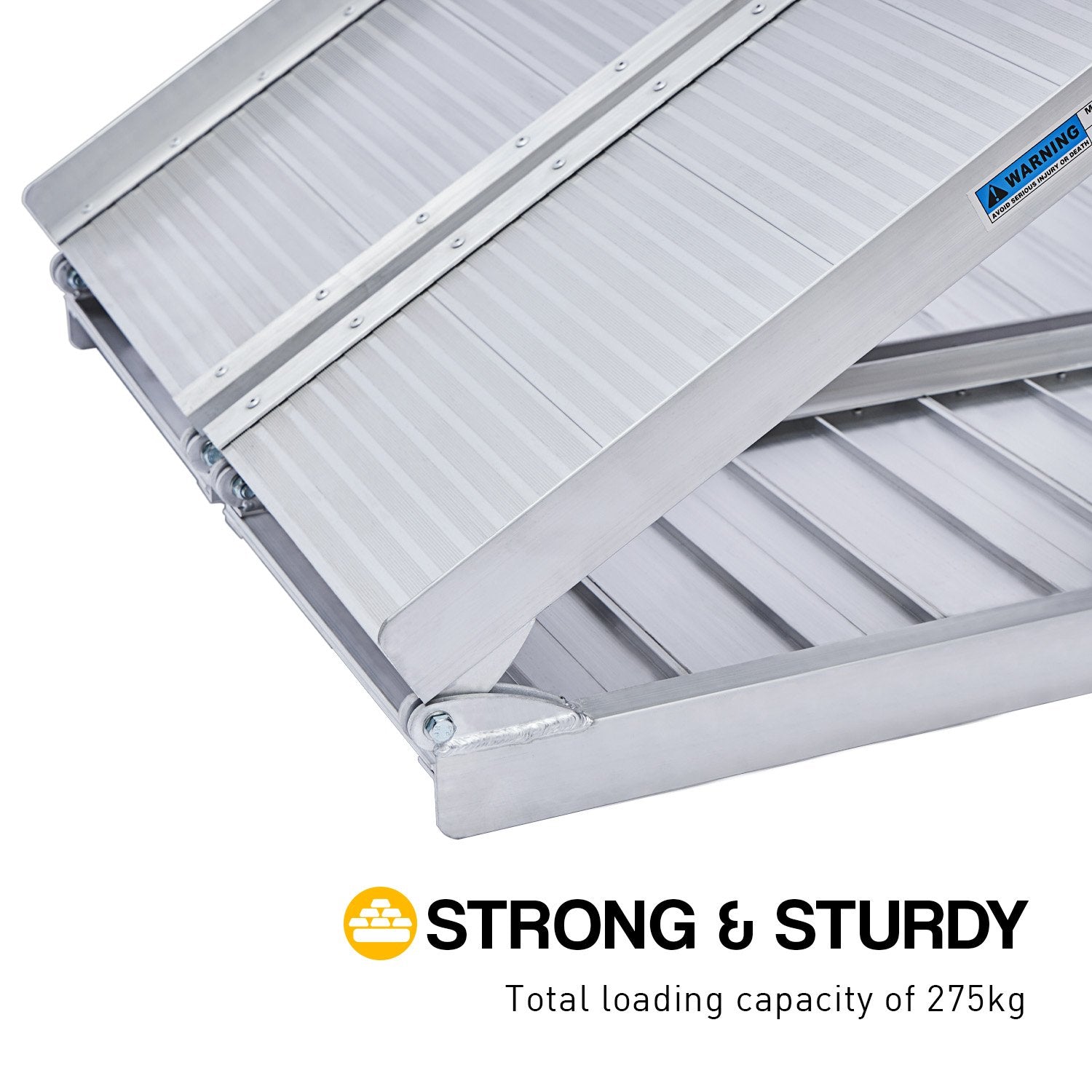 Kartrite 5ft Aluminium Foldable Wheelchair Ramp Non-Slip R02 Silver 3