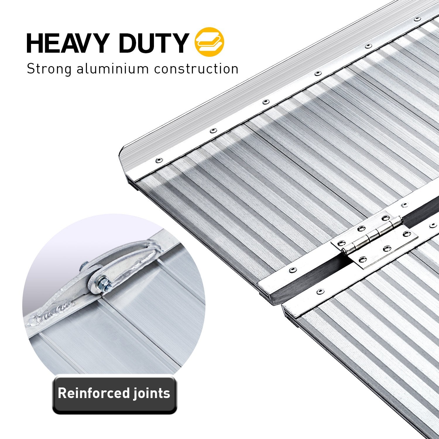 Kartrite 5ft Aluminium Foldable Wheelchair Ramp Non-Slip R02 Silver 4