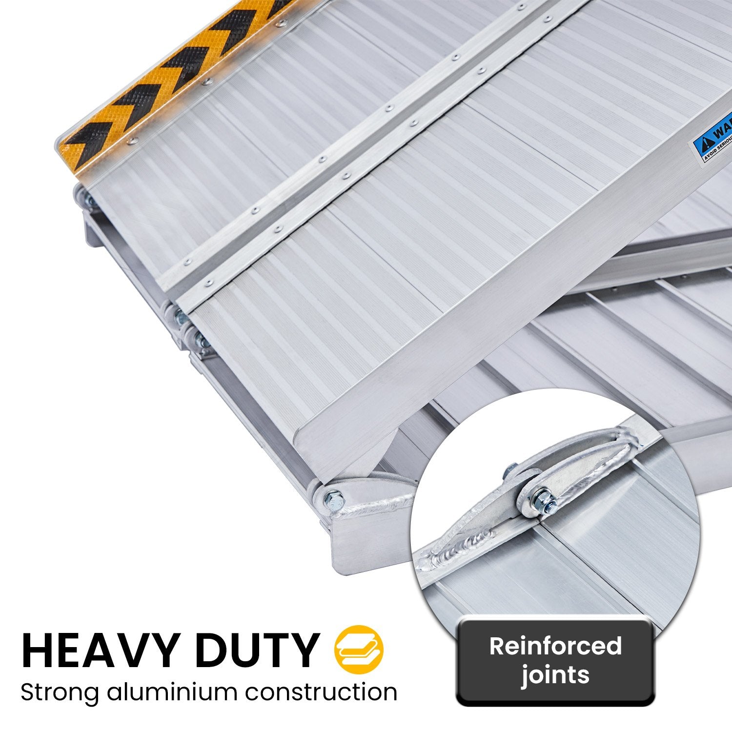 Kartrite 6ft Aluminium Foldable Wheelchair Ramp Non-Slip R02 Silver 9