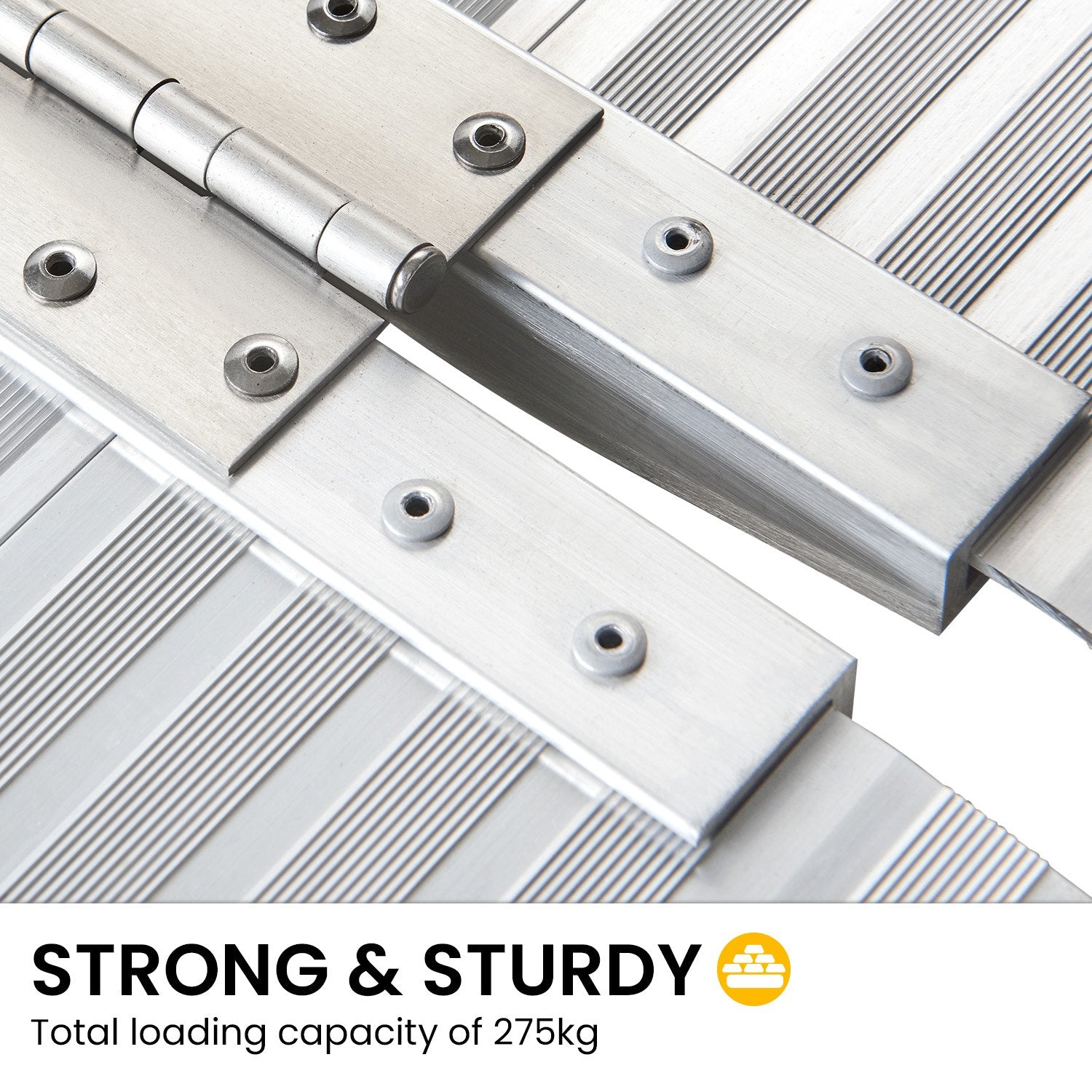 Kartrite 6ft Aluminium Foldable Wheelchair Ramp Non-Slip R02 Silver 11