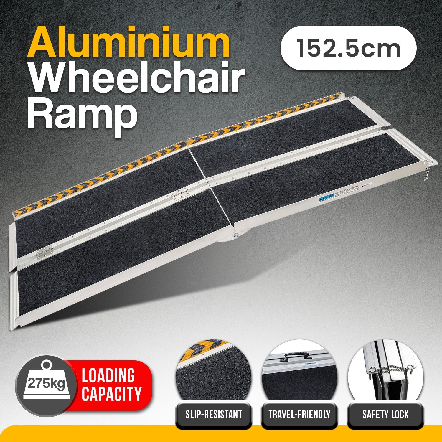 Rigg Aluminium Portable Wheelchair Ramp High-grip R03-5ft 3