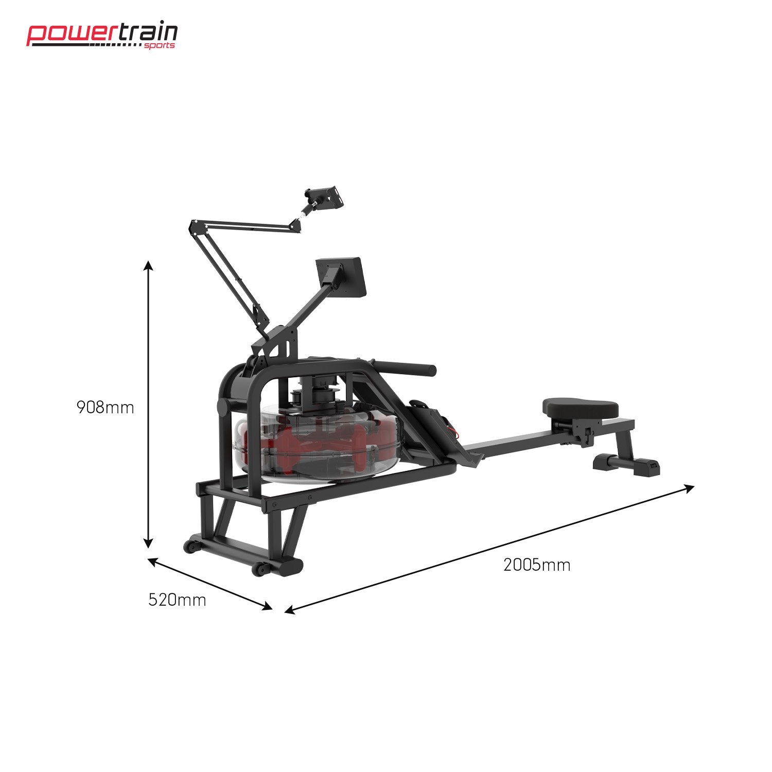 Powertrain 13L Water Resistance Rowing Machine Rower 11