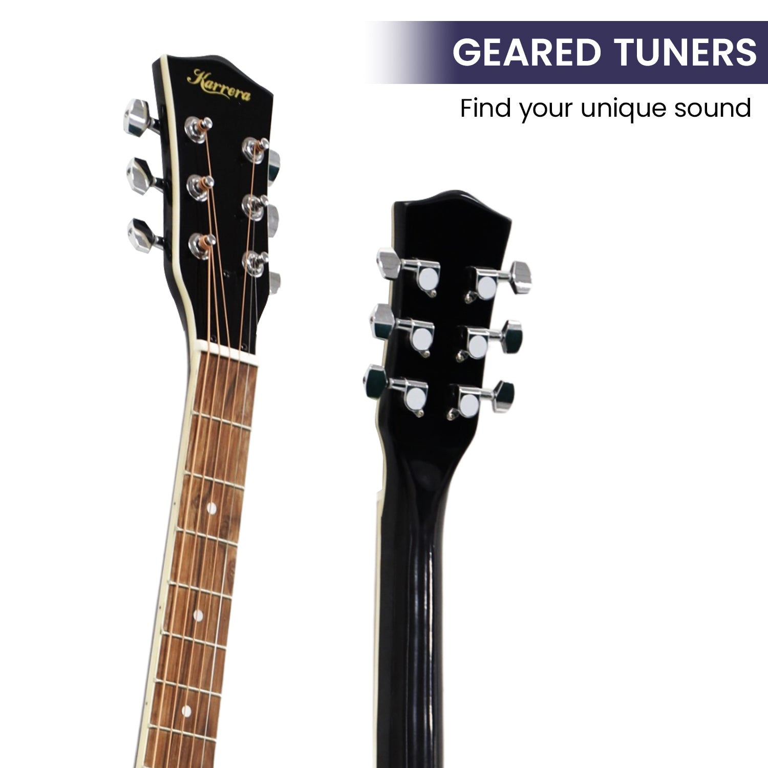 Karrera 40in Resonator Guitar - Black 4
