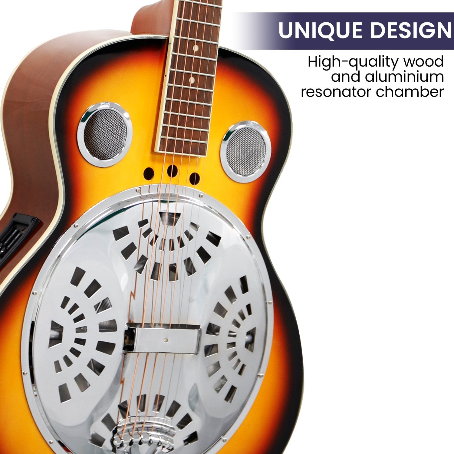 Karrera 40in Resonator Guitar - Sunburst 3