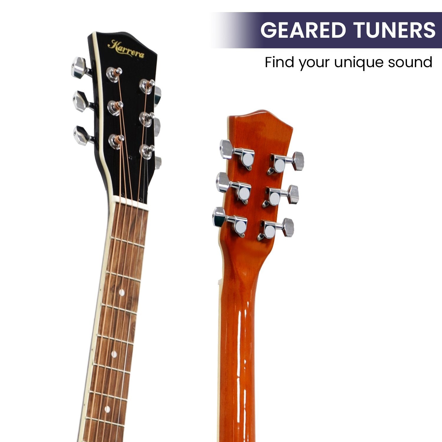 Karrera 40in Resonator Guitar - Sunburst 4