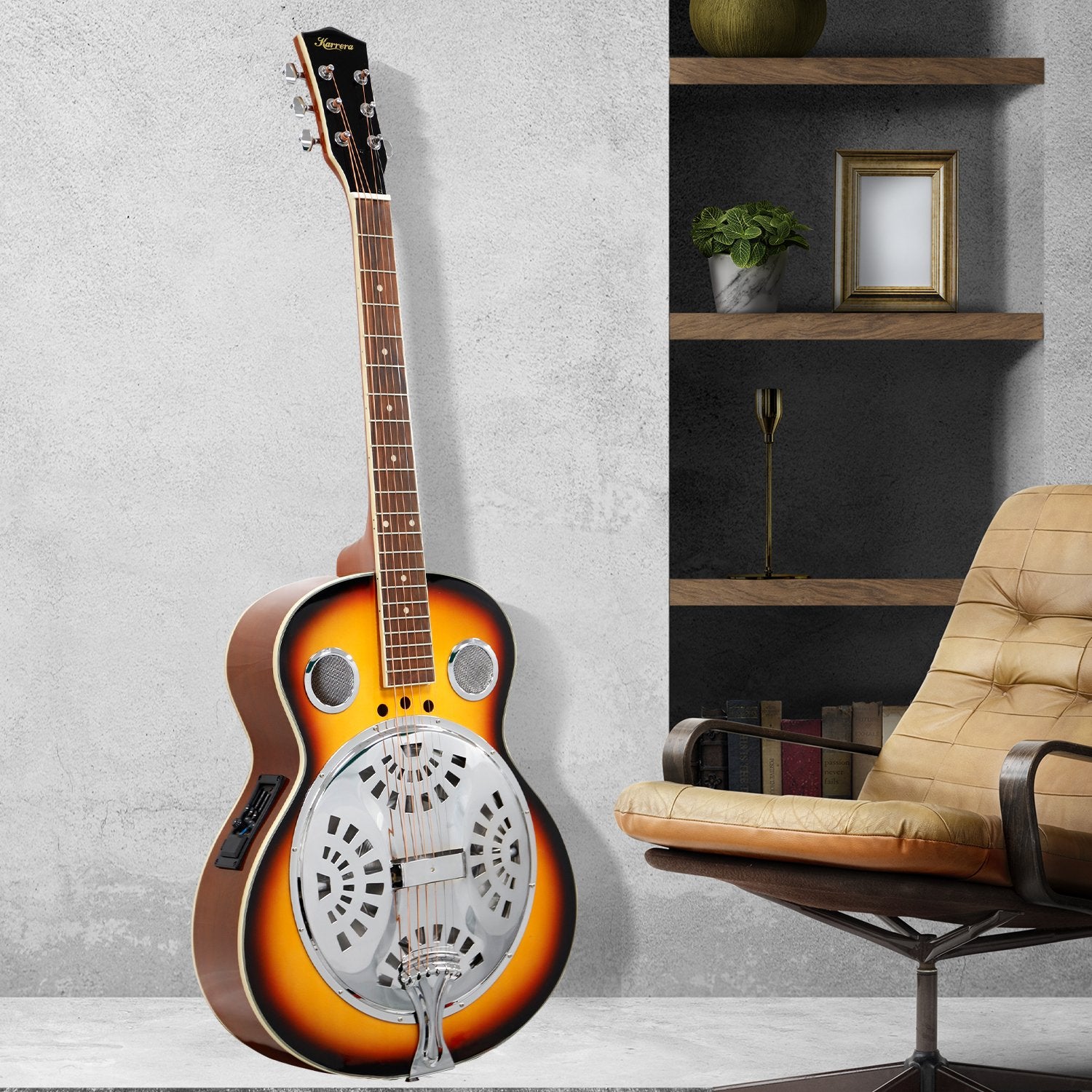 Karrera 40in Resonator Guitar - Sunburst 6