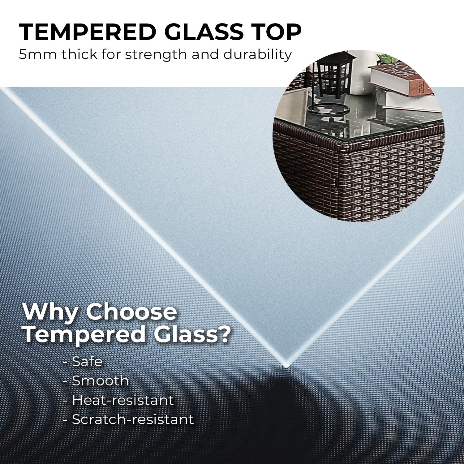 Sarantino 5pc Modular Outdoor Lounge Set PE Rattan - Brown 9