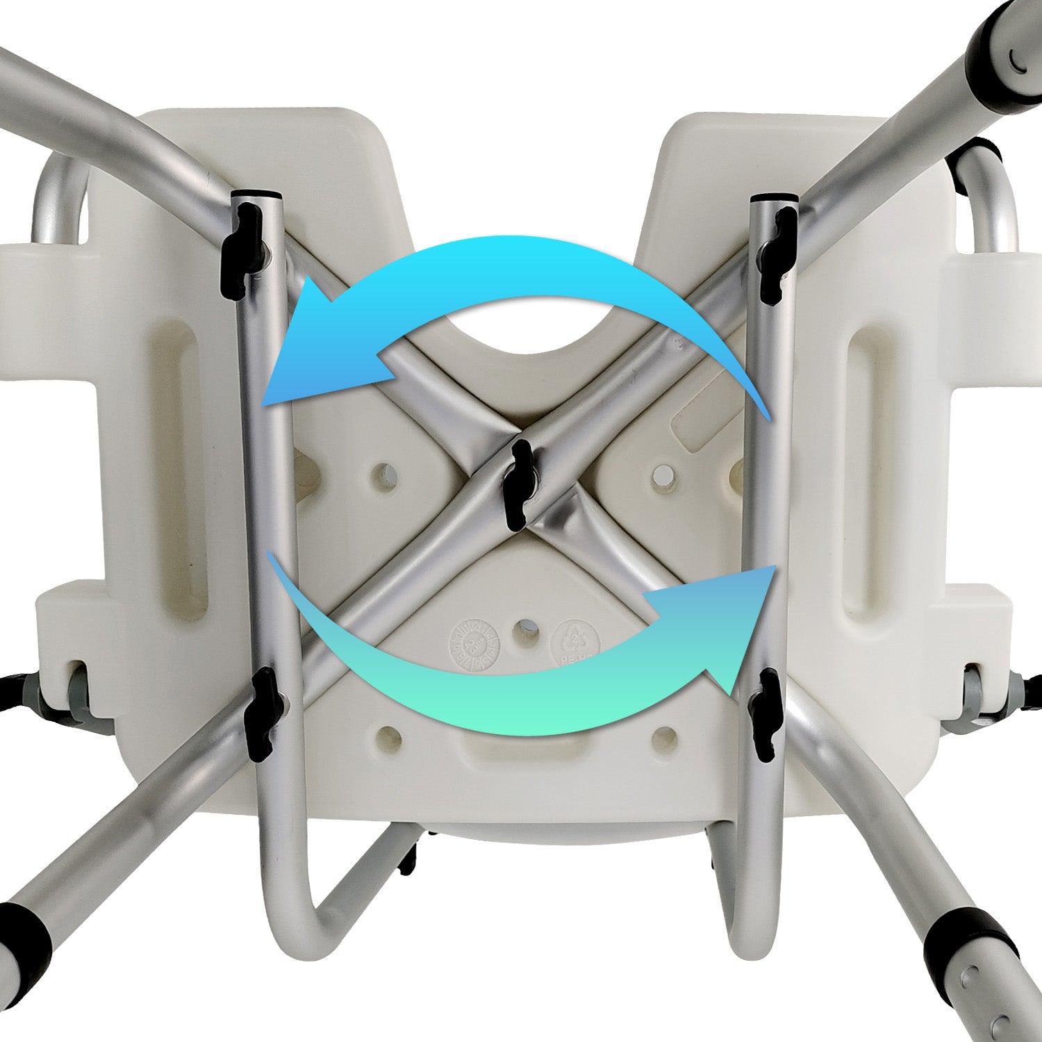 Orthonica Height Adjustable Aluminium Shower Chair With Adjustable Armrests 8