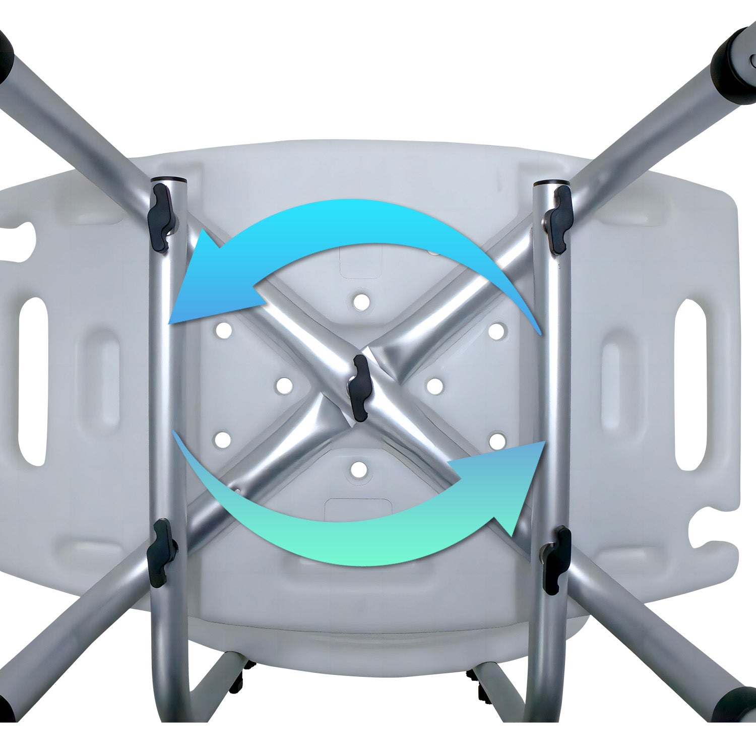 Orthonica Height Adjustable Aluminium Shower Chair With Shower Head Holder 7