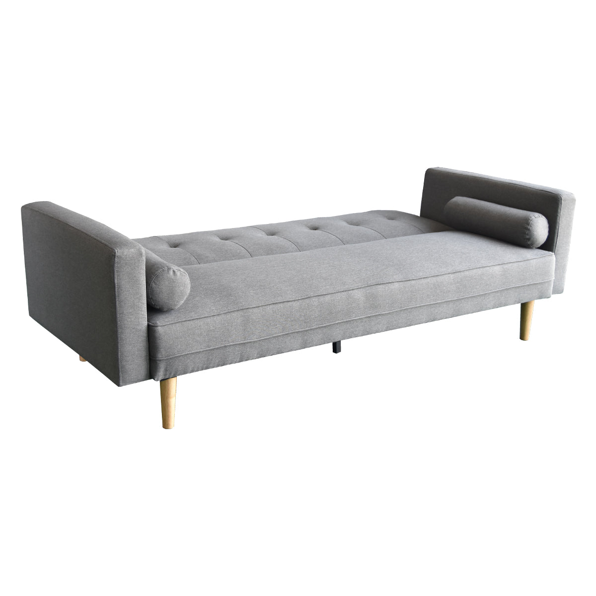 Sarantino Madison Sofa Bed Lounge Couch Futon Furniture Home Light Grey Linen Suite 4