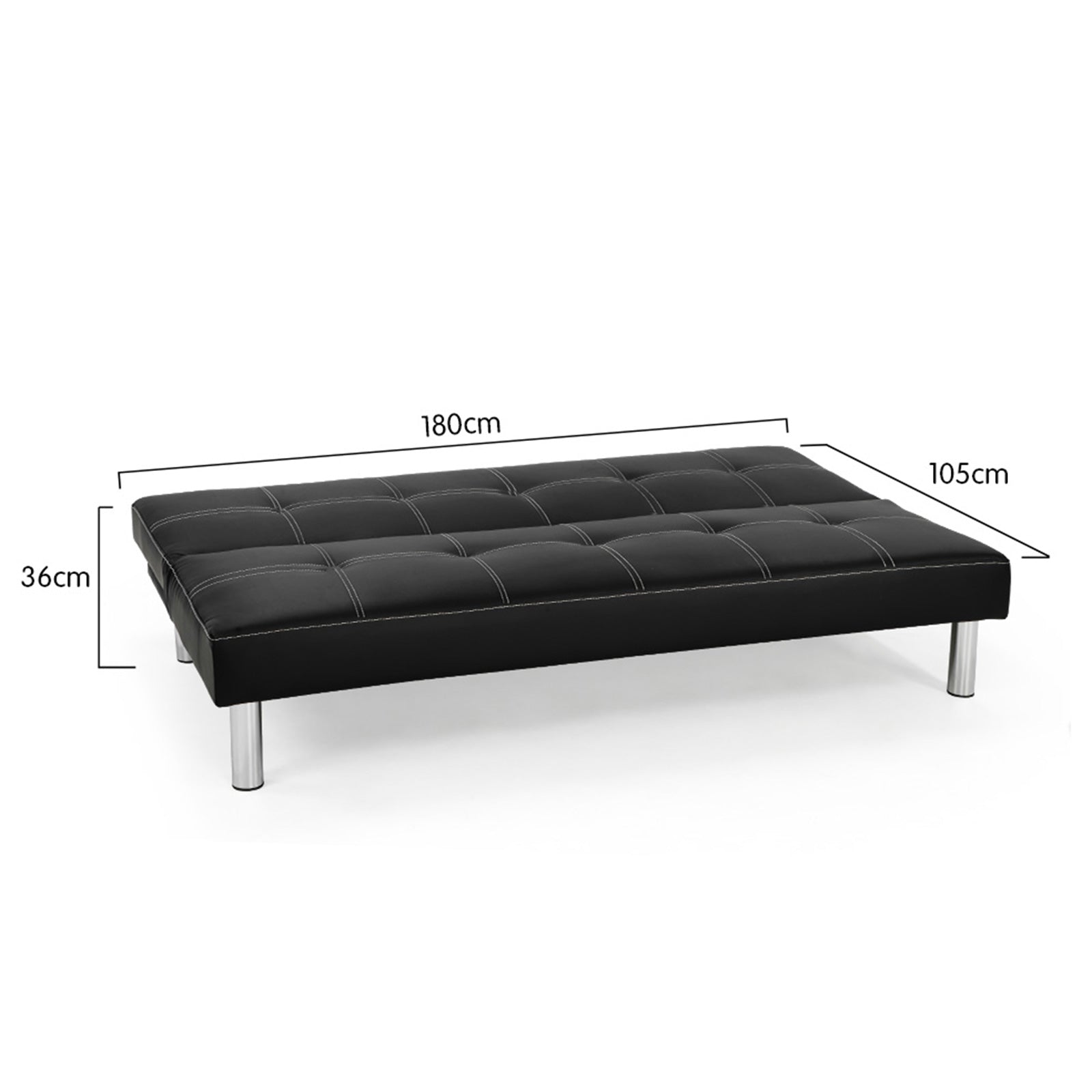 Sarantino Chelsea Sofa Bed Faux Leather Lounge Couch Futon Furniture Modular Suite 5