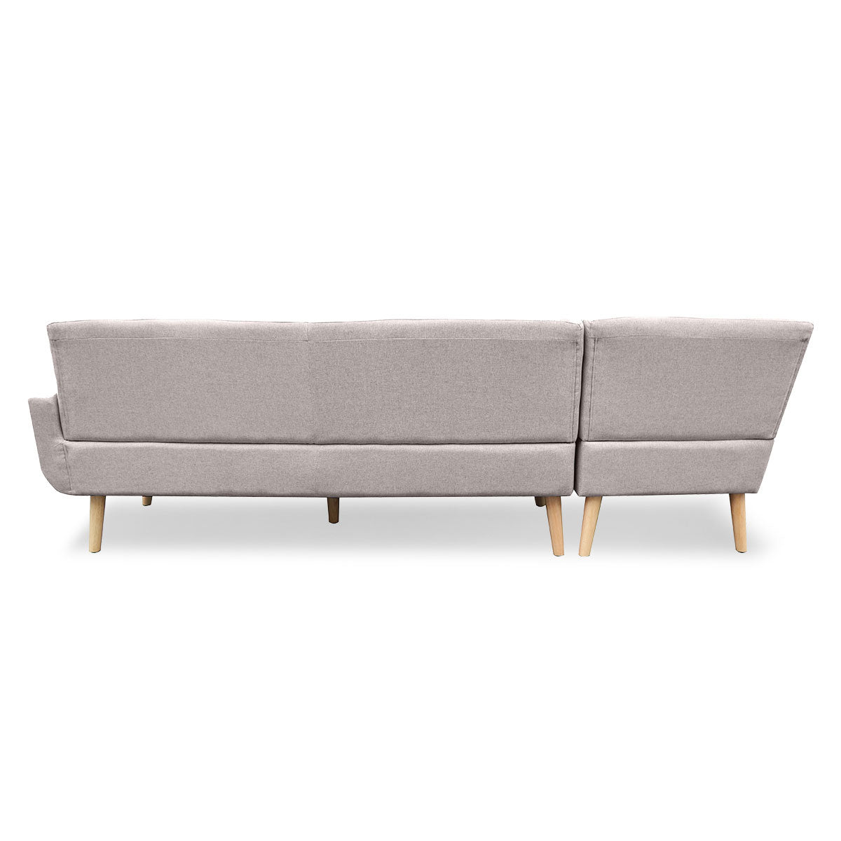 Sarantino Faux Linen Corner Sofa Lounge L-shaped Chaise Light Grey 5