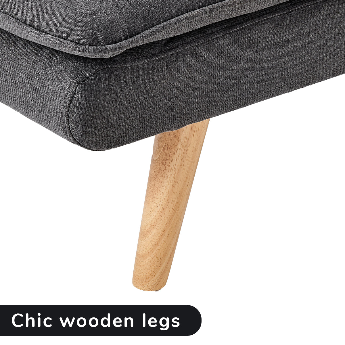 Sarantino 3 Seater Linen Sofa Bed Couch Lounge Futon - Dark Grey 10