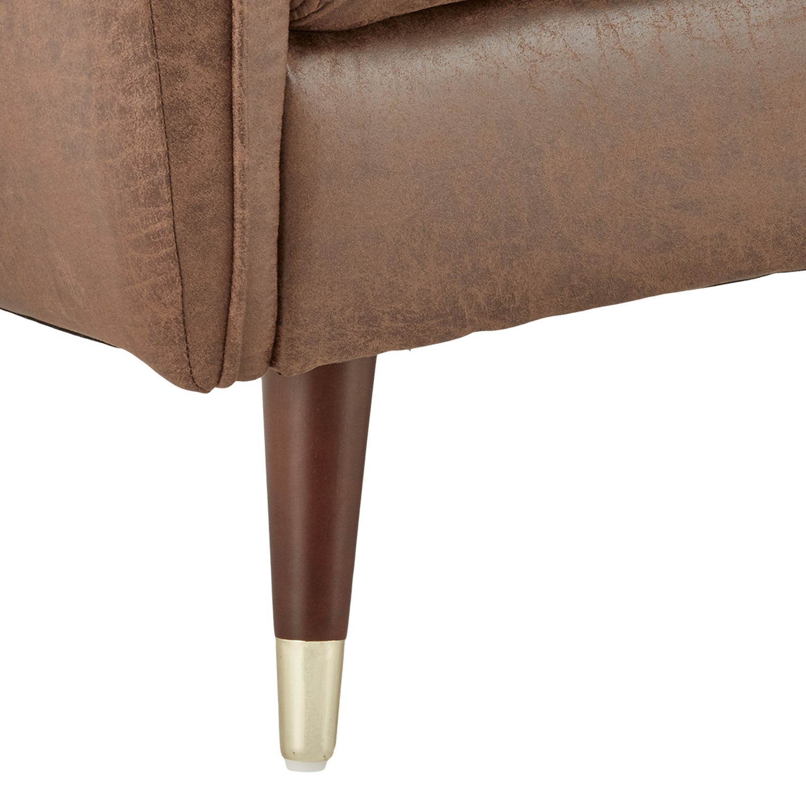 Sarantino Faux Velvet Tufted Sofa Bed Couch Futon - Brown 7