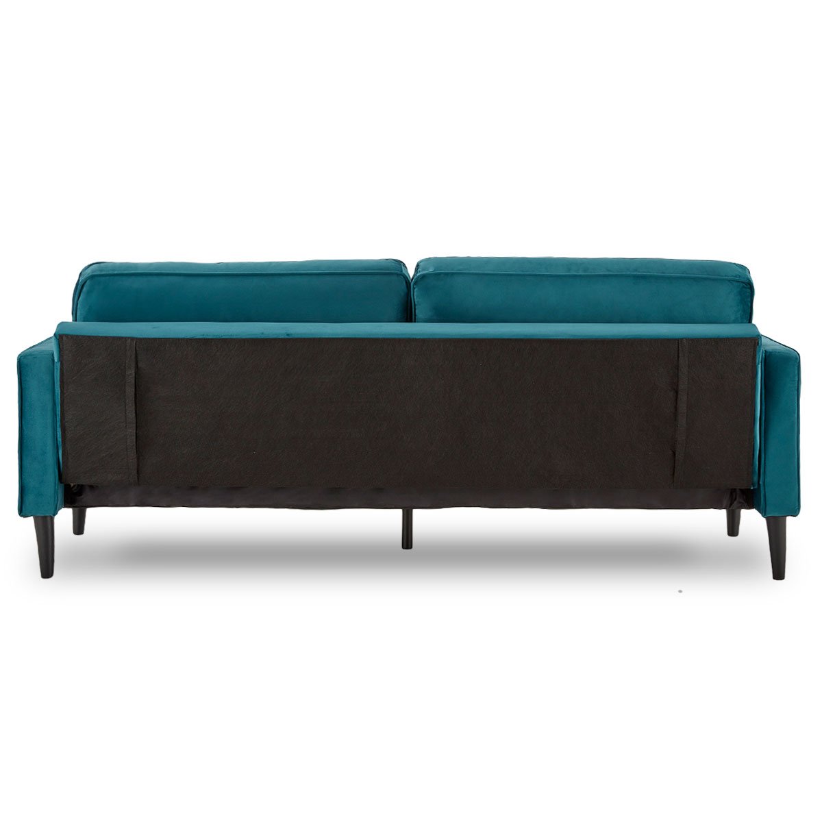 Sarantino Faux Velvet Sofa Bed Couch Furniture Lounge Suite Seat Blue 4