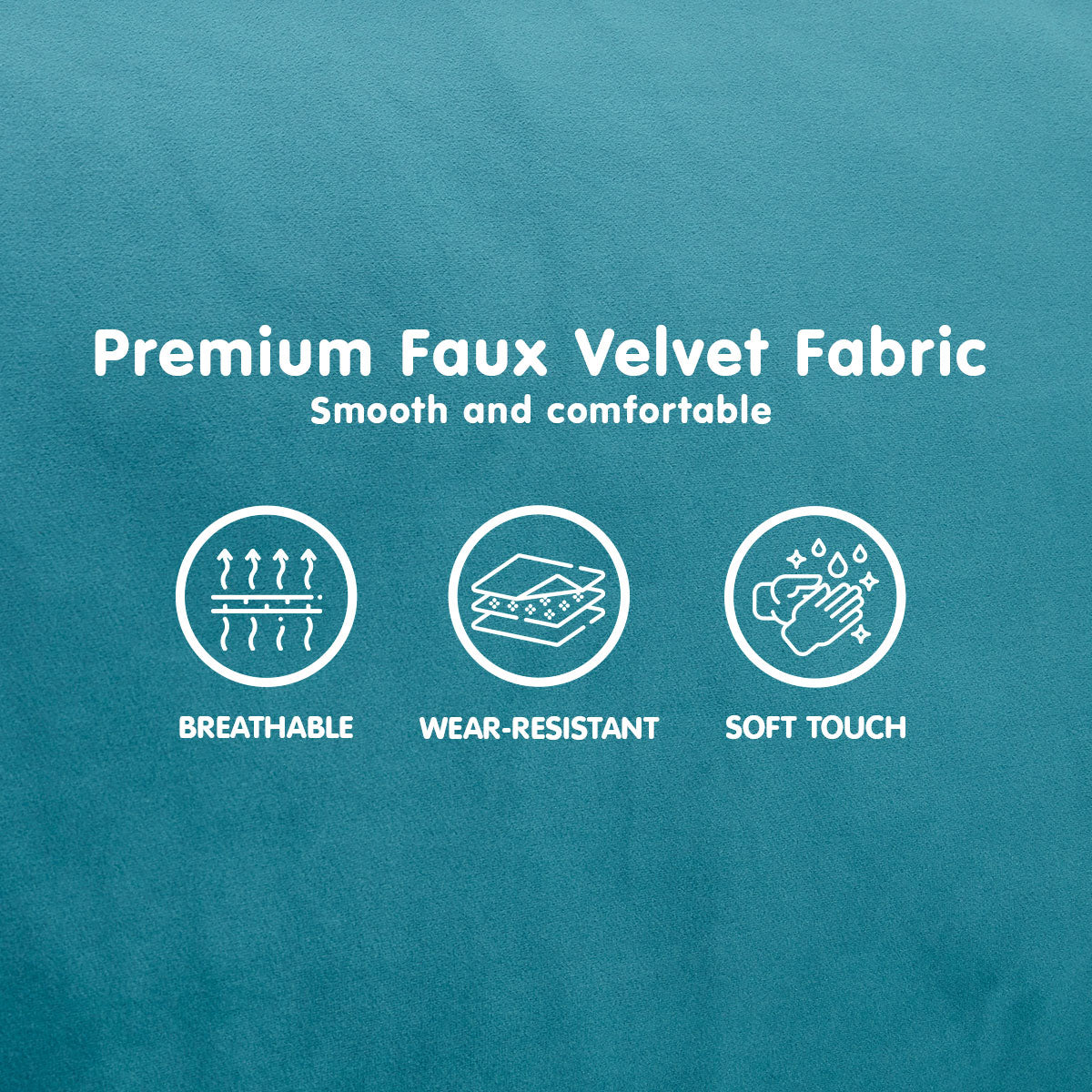 Sarantino Faux Velvet Sofa Bed Couch Furniture Lounge Suite Seat Blue 8