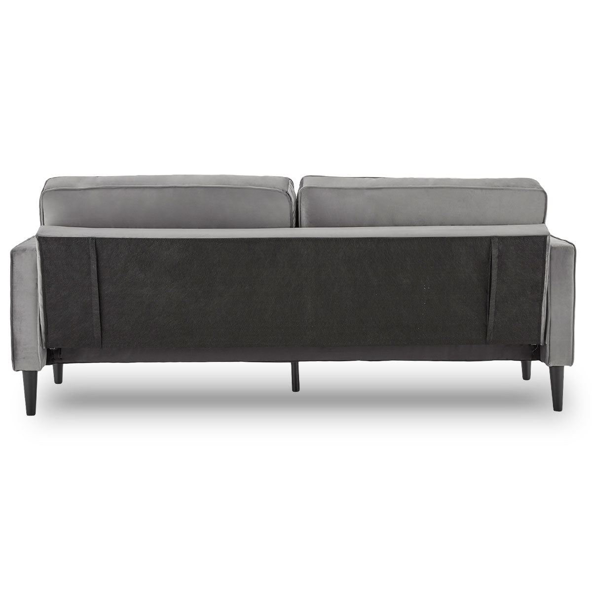 Sarantino Faux Velvet Sofa Bed Couch Furniture Lounge Suite Seat Grey 4