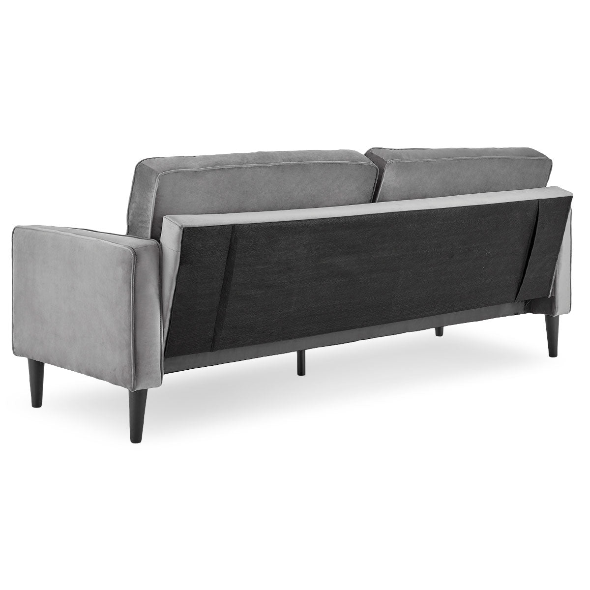 Sarantino Faux Velvet Sofa Bed Couch Furniture Lounge Suite Seat Grey 5