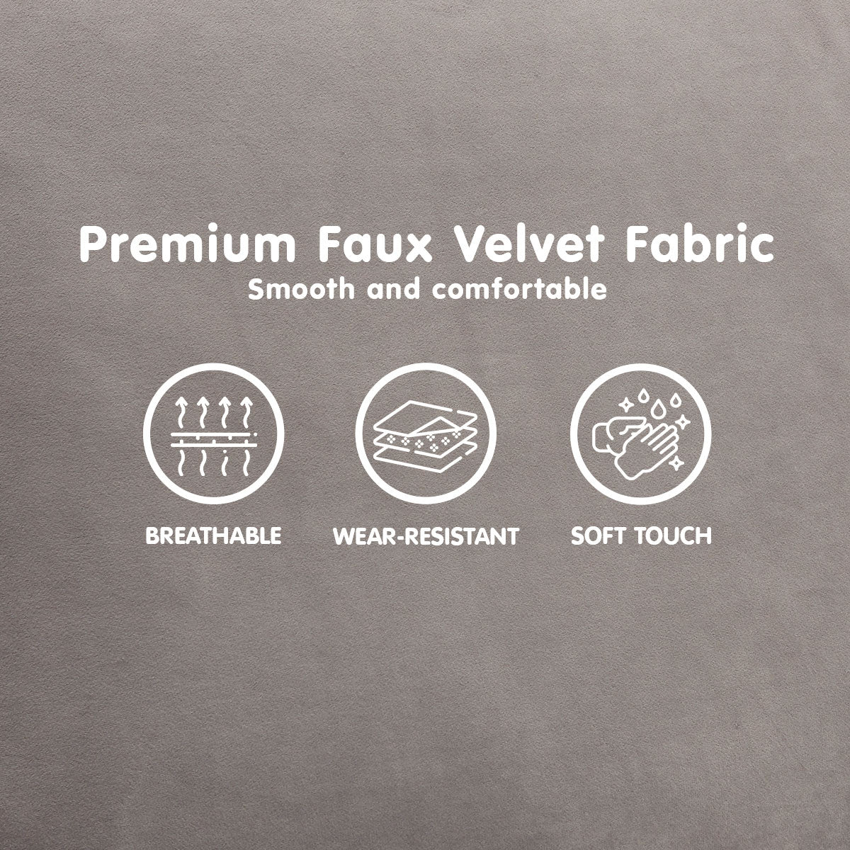 Sarantino Faux Velvet Sofa Bed Couch Furniture Lounge Suite Seat Grey 8