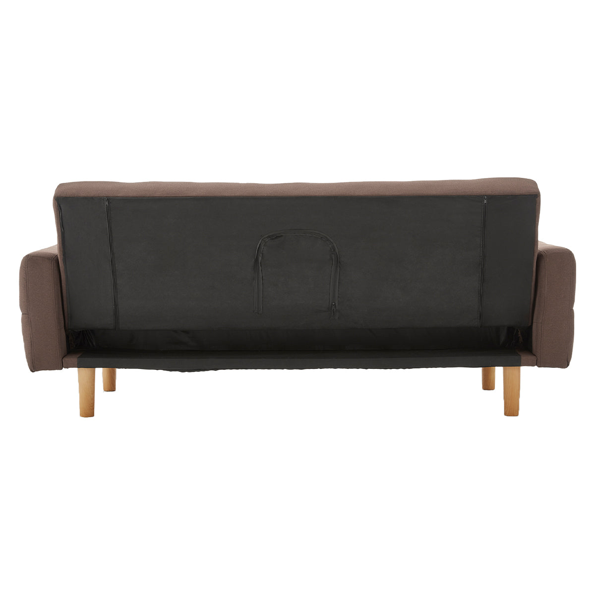 Sarantino 3-Seater Fabric Sofa Bed Futon - Brown 7
