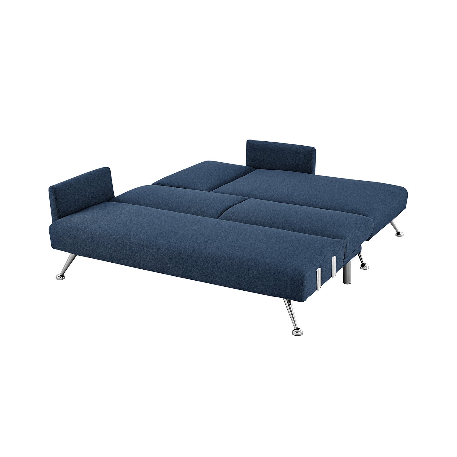 Sarantino Mia 3-Seater Sofa Bed with Chaise & 3 Pillows - Blue 3
