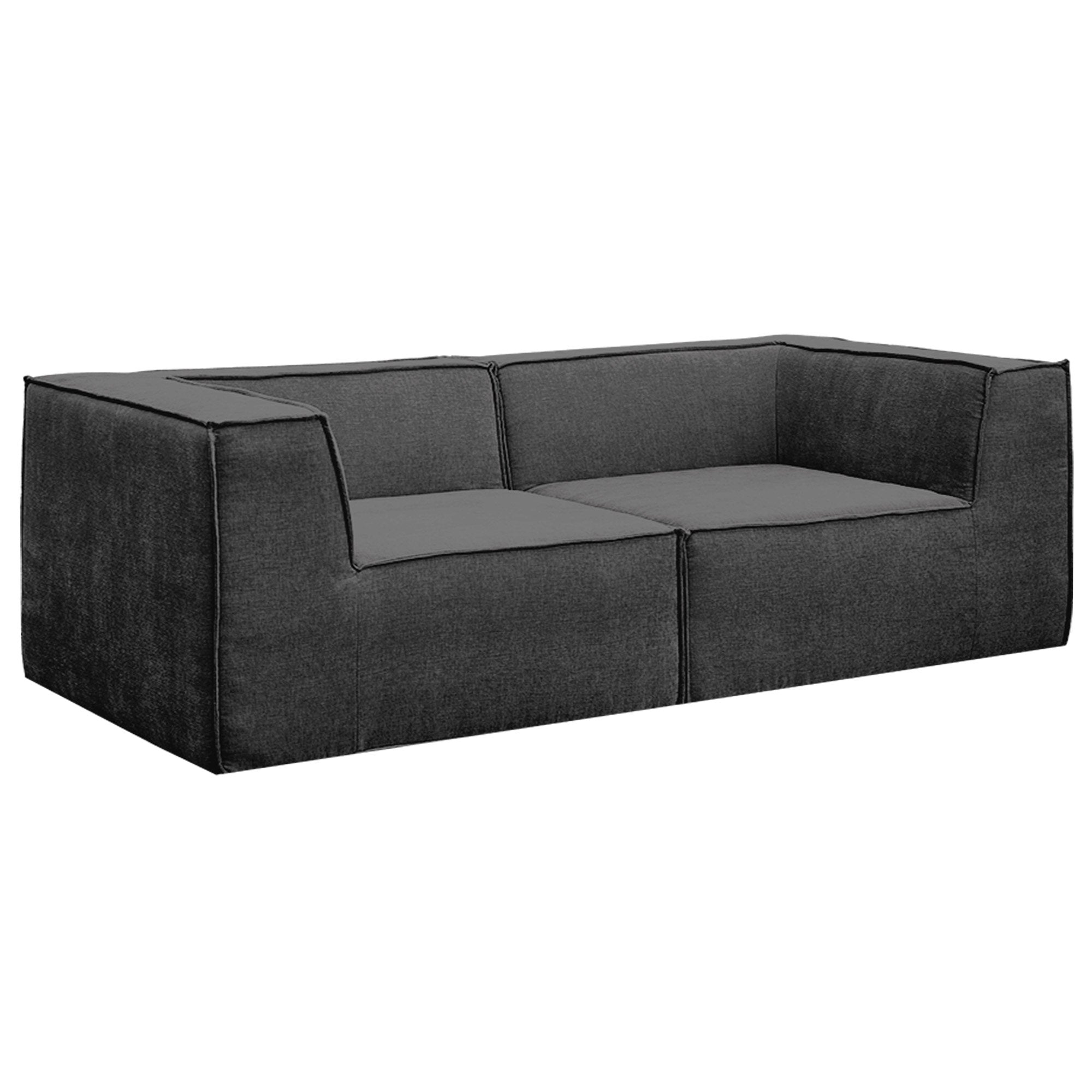 Sarantino Novi 3-Seater Modular Sofa with Ottoman in Black Non-Slip Bottom Lounge 4