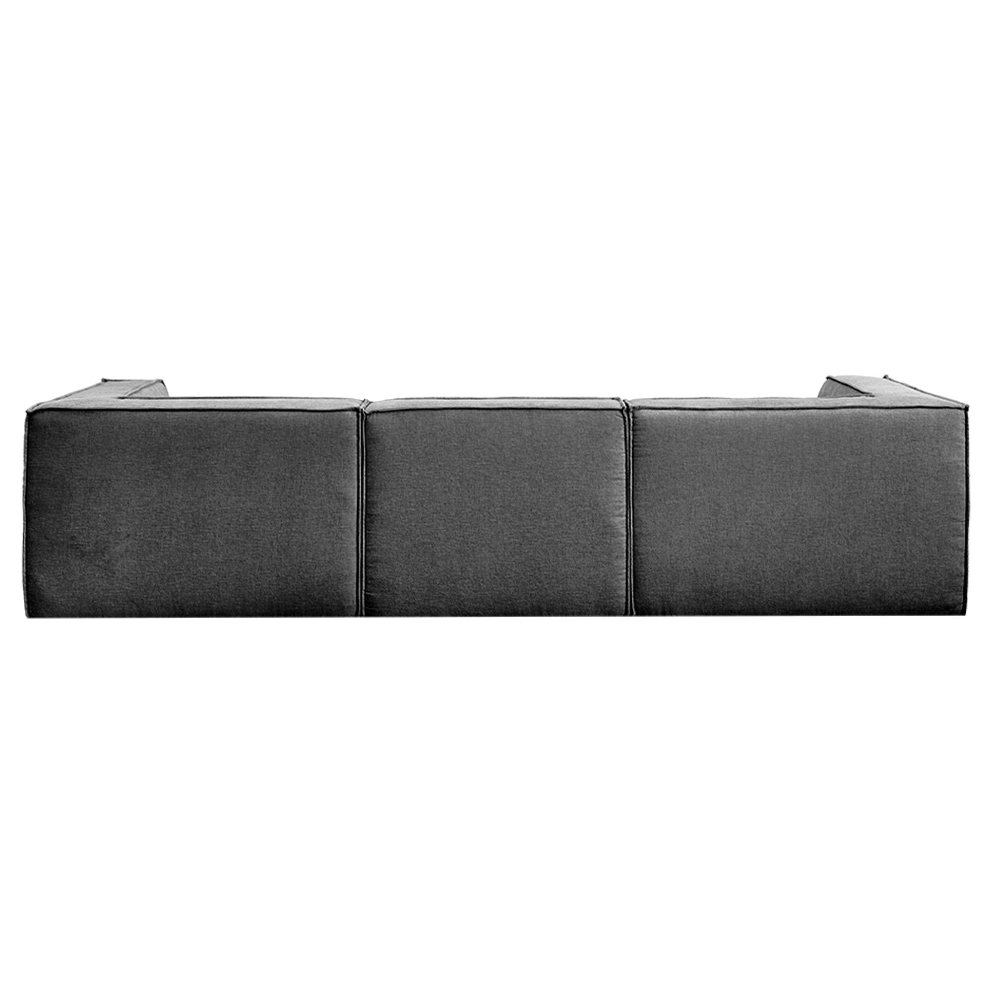 Sarantino Novi 3-Seater Modular Sofa with Ottoman in Black Non-Slip Bottom Lounge 5