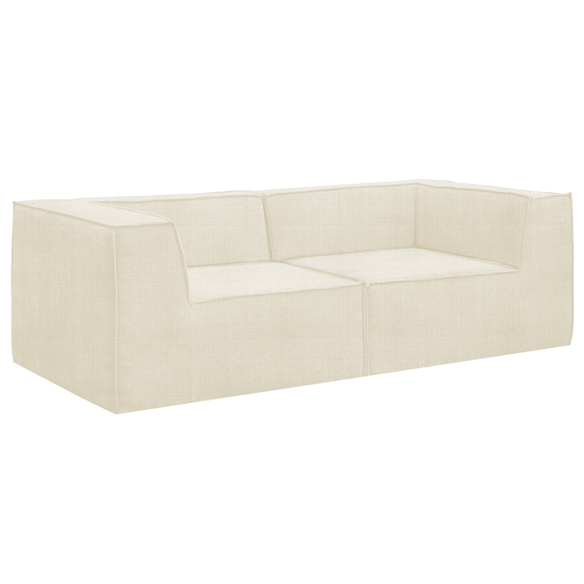 Sarantino Novi 3-Seater Modular Sofa with Ottoman in Cream Non-Slip Bottom Lounge 4