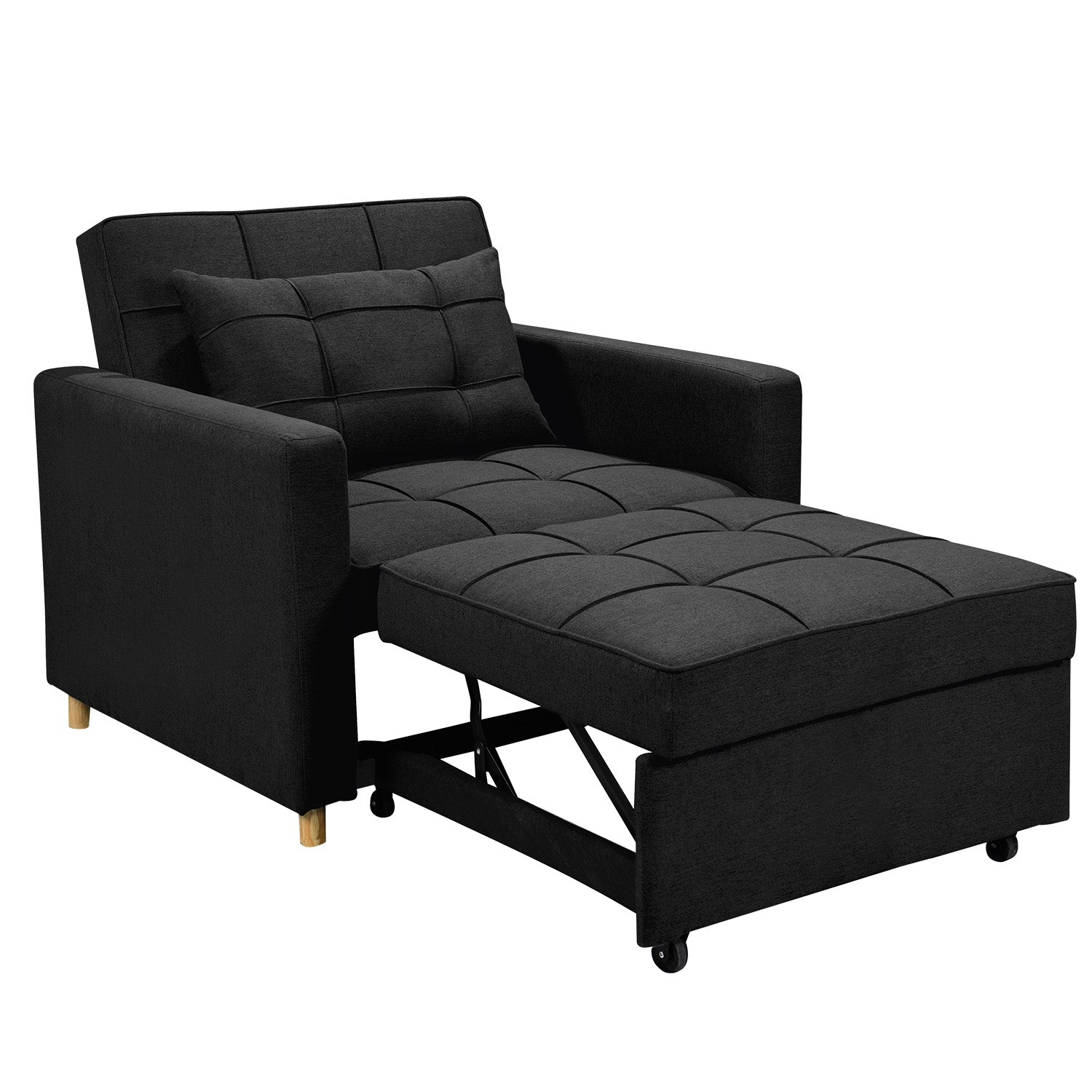 Sarantino Suri 3-in-1 Convertible Lounge Chair Bed - Black 6