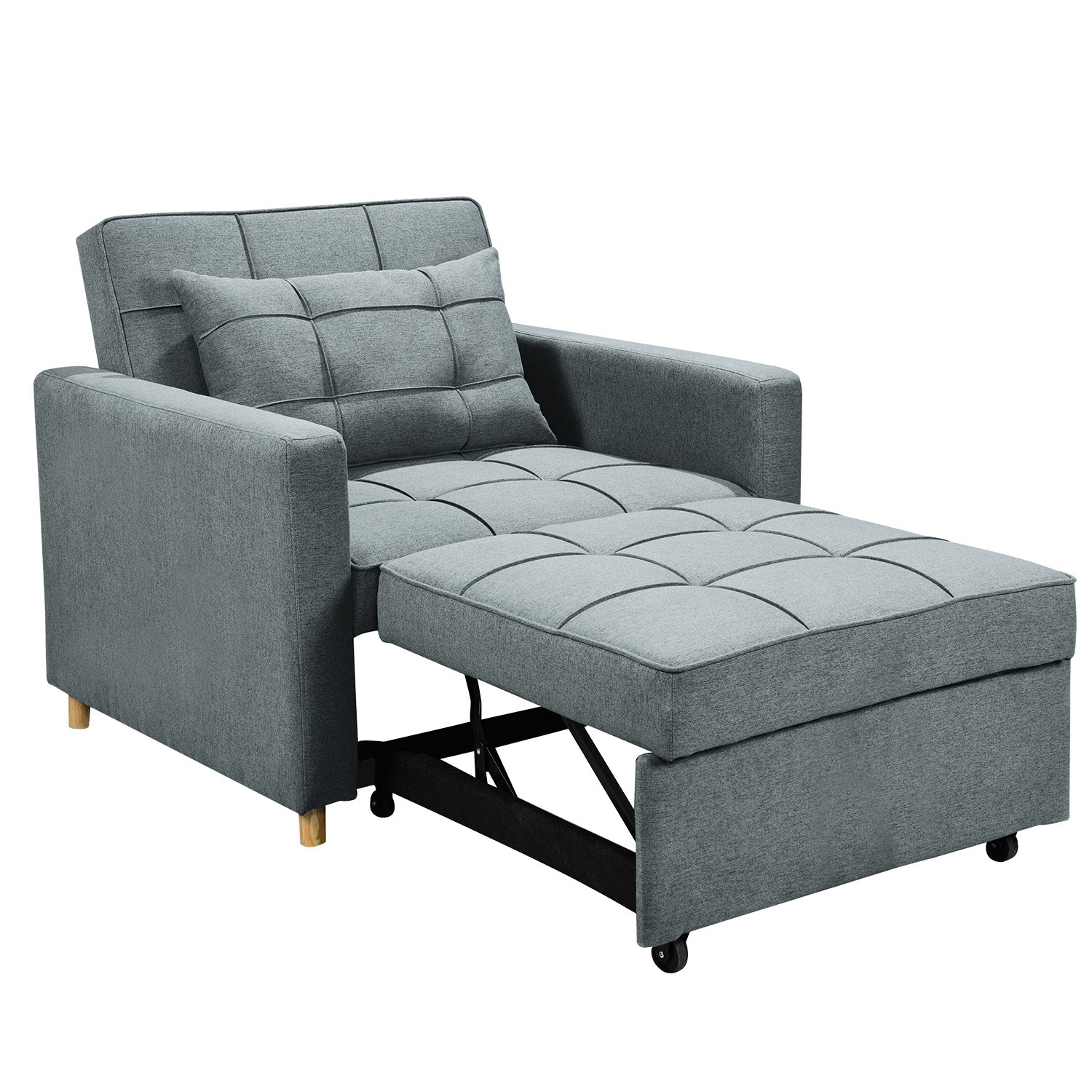 Sarantino Suri 3-in-1 Convertible Sofa Chair Bed -  Airforce Blue 5