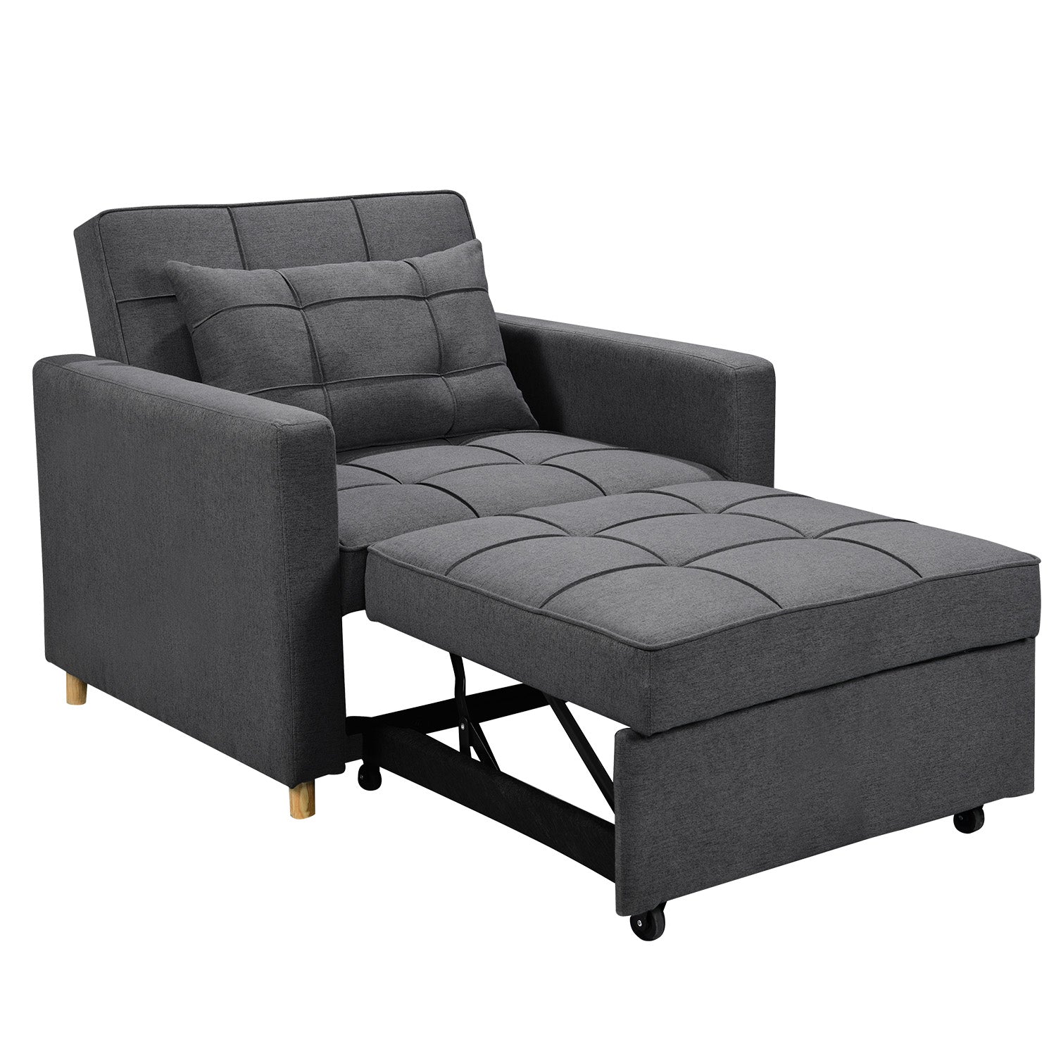 Sarantino Suri 3-in-1 Convertible Lounge Chair Bed - Dark Grey 5