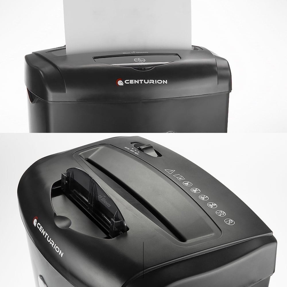 Centurion 21L Cross-Cut Office Shredder 10-Sheet Paper, CD & Credit Card Security 3