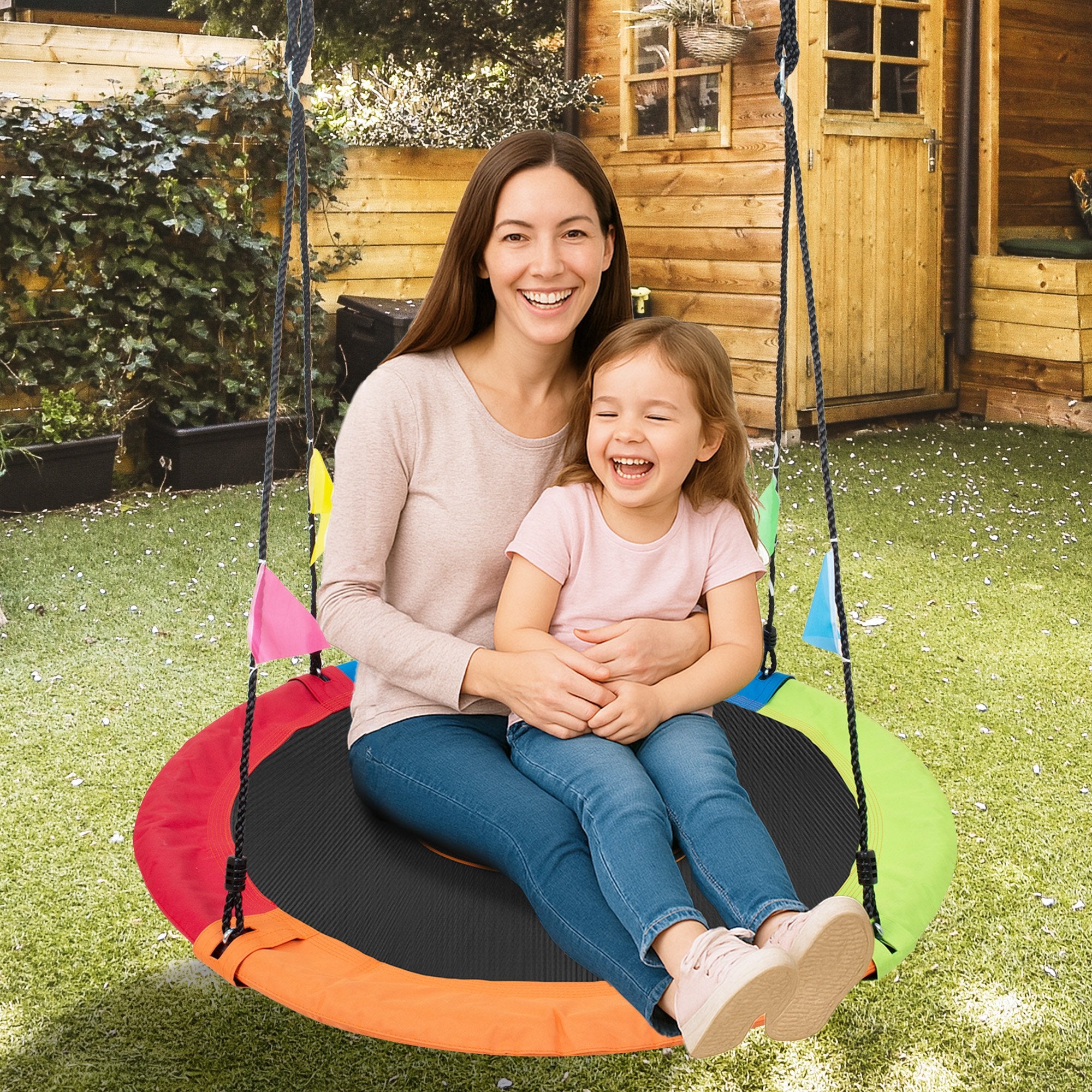 Kahuna Kids 1.2m Tree Saucer Swing Set Round 400kg With Straps Capacity Outdoor 7