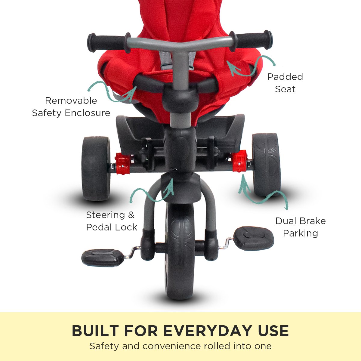 Veebee Explorer 3-stage Kids Trike With Canopy - Red 3