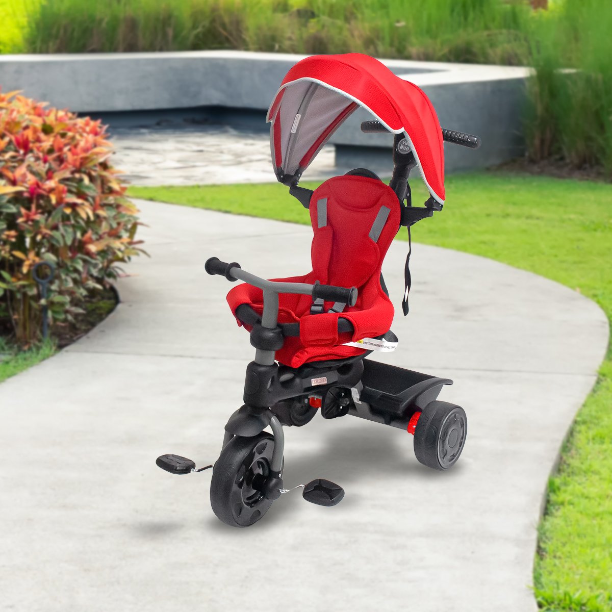 Veebee Explorer 3-stage Kids Trike With Canopy - Red 6