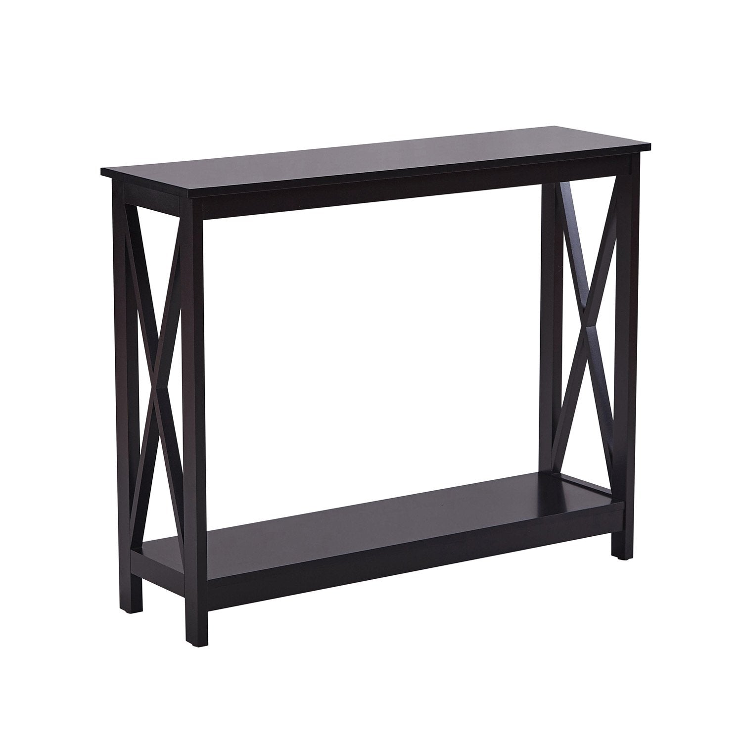 Sarantino Isla X-Frame Console Table in Black