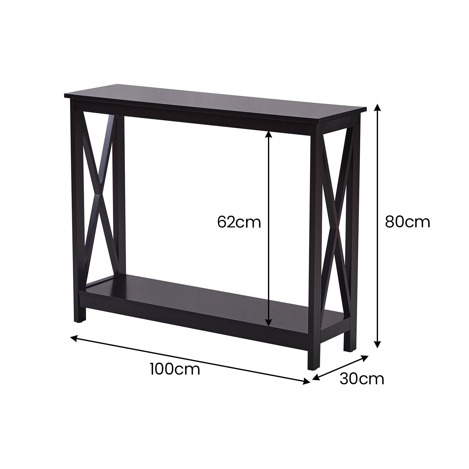 Sarantino Isla X-Frame Console Table in Black 4