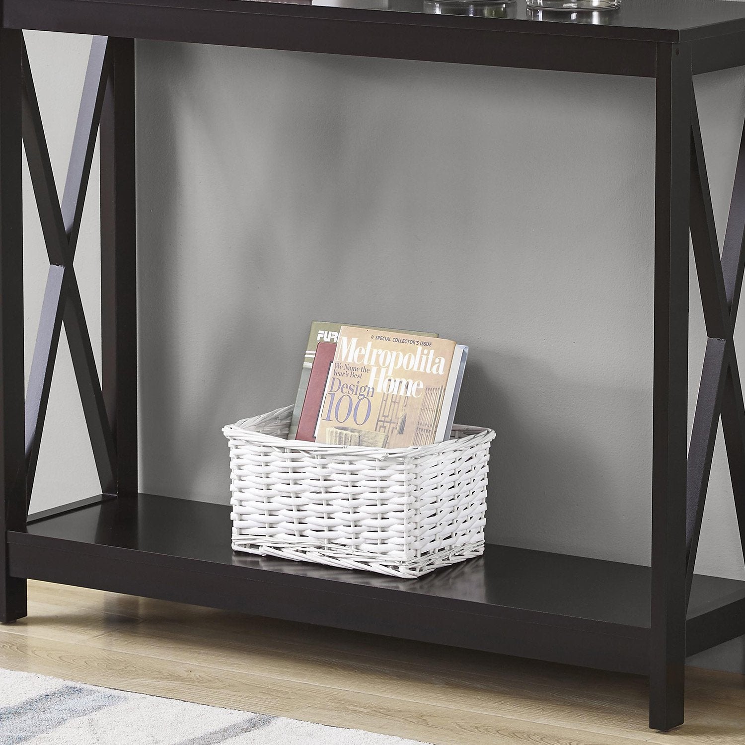 Sarantino Isla X-Frame Console Table in Black 5