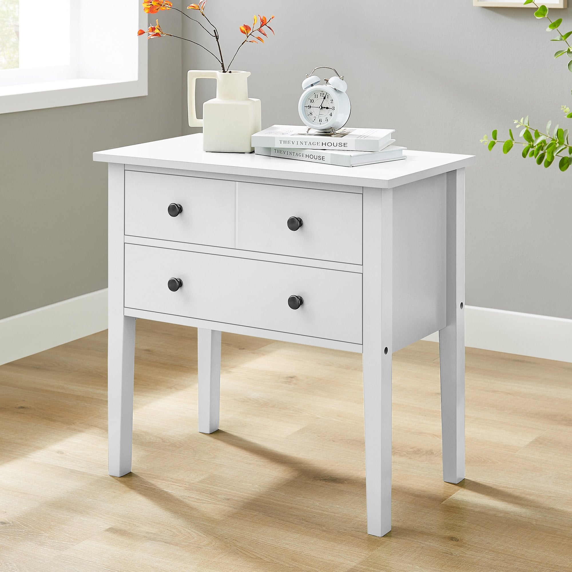 Sarantino Sven Bedside Table Night Stand - White 8