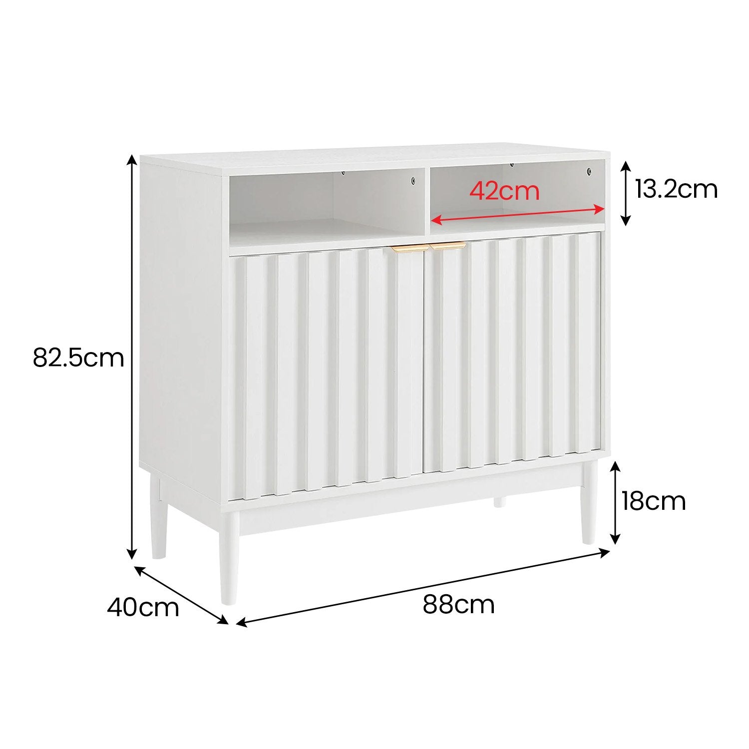 Sarantino Eleni 2-Door Sideboard Buffet Hallway Cabinet Storage Console Cupboard in White 4