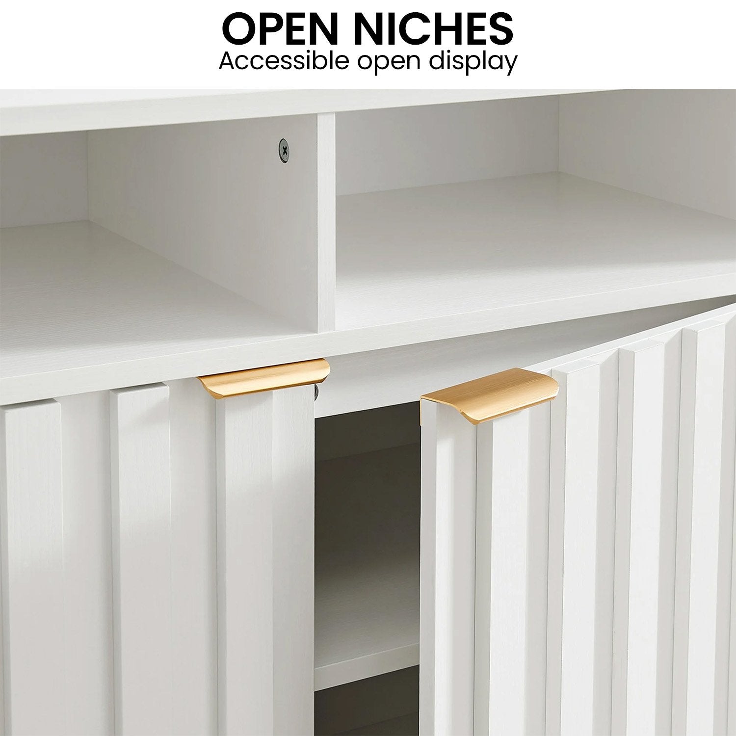 Sarantino Eleni 2-Door Sideboard Buffet Hallway Cabinet Storage Console Cupboard in White 8